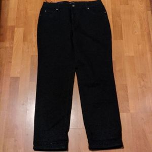 NEW Bandolino black ladies jeans 14 stretch Mandie comfy  straight leg NWT